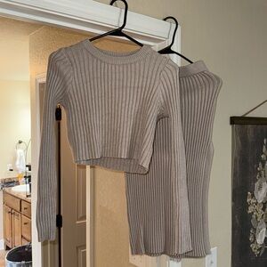 Sweater top and skirt set